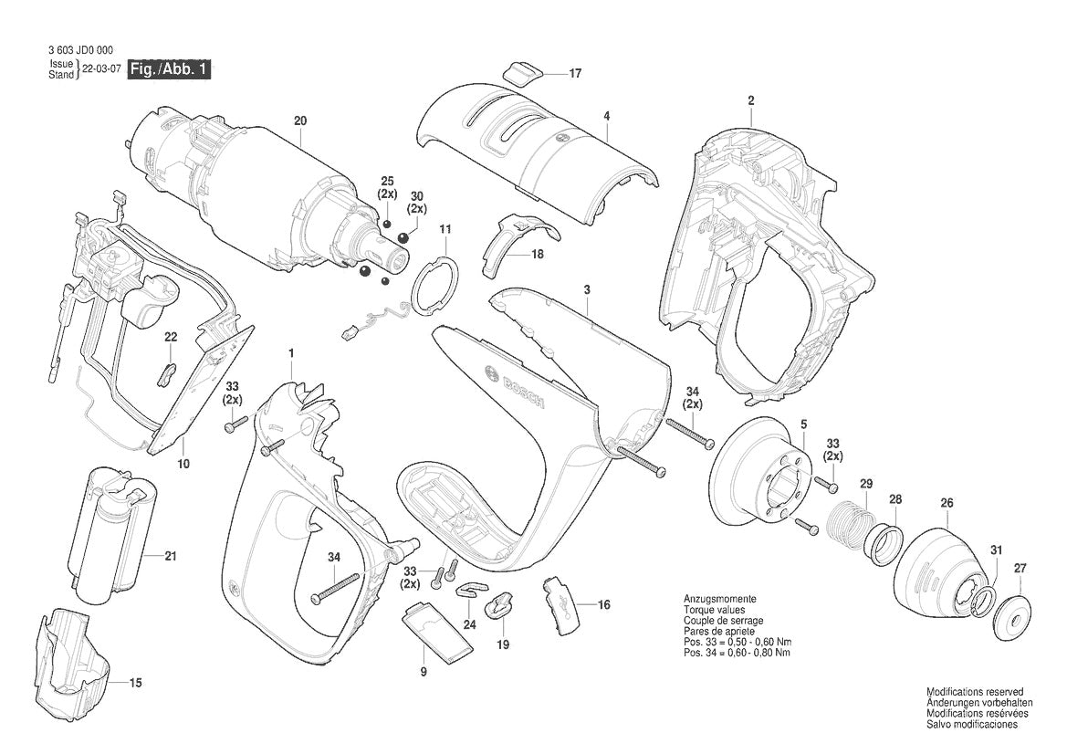 Vue éclatée Bosch EasyHammer 12V 3 603 JD0 000 - page 1