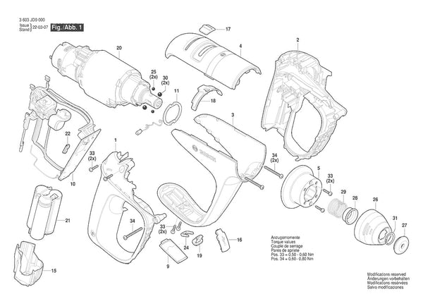 Vue éclatée Bosch EasyHammer 12V 3 603 JD0 000 - page 1