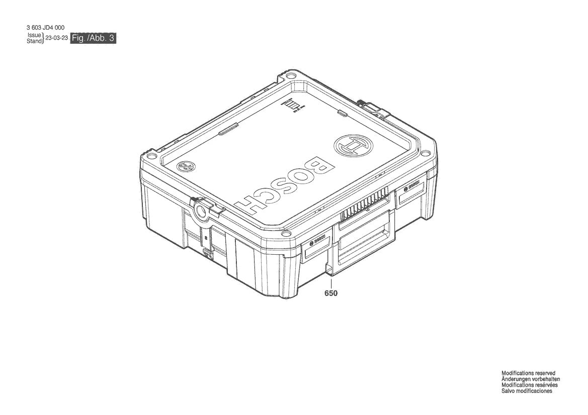 Vue éclatée Bosch UniversalDrill 18V 3 603 JD4 000 - page 3