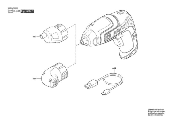 Vue éclatée Bosch IXO 7 3 603 JE0 000 - page 1