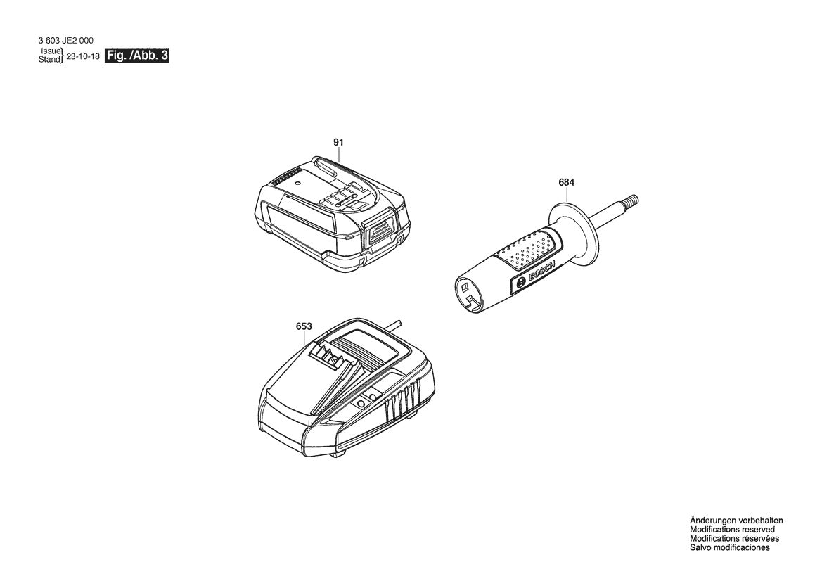 Vue éclatée Bosch AdvancedDrill 18V-80 3 603 JE2 000 - page 3
