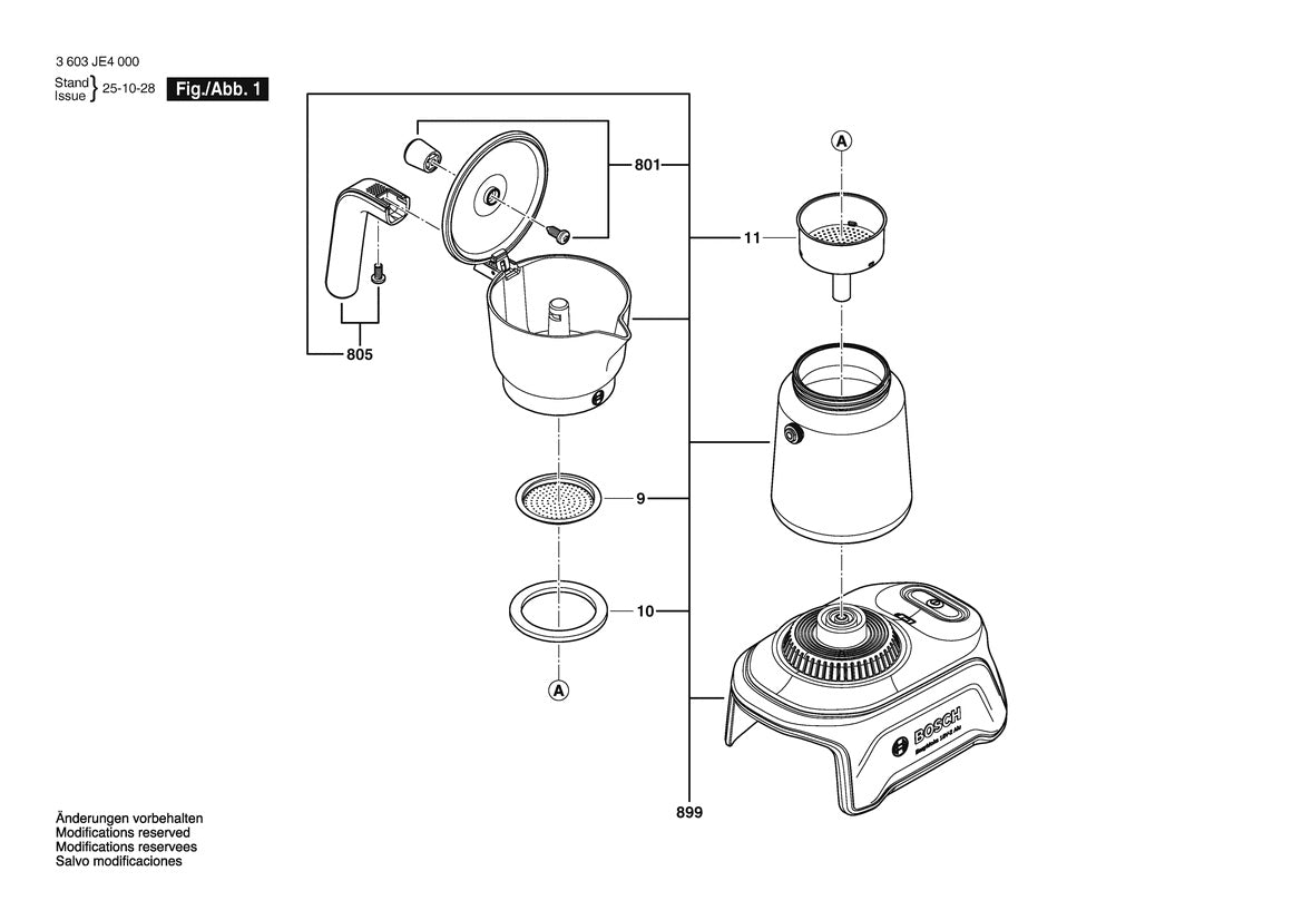 Vue éclatée Bosch EasyMoka 18V-2 Alu 3 603 JE4 000 - page 1