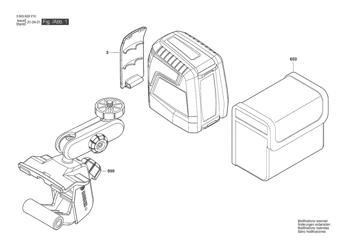 Vue éclatée Bosch GLL40-20G 3 603 K63 V10 - page 1