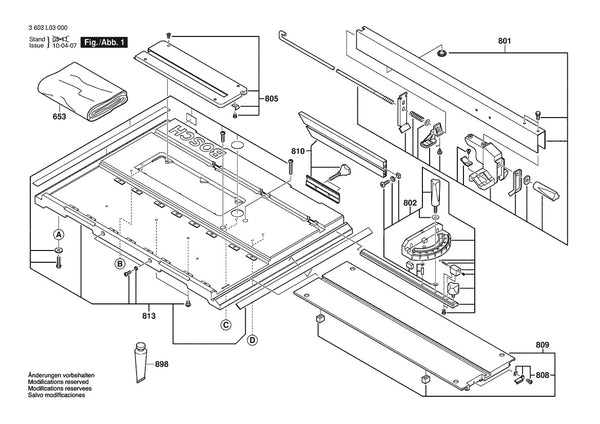 Vue éclatée Bosch PTS 10 3 603 L03 000 - page 1