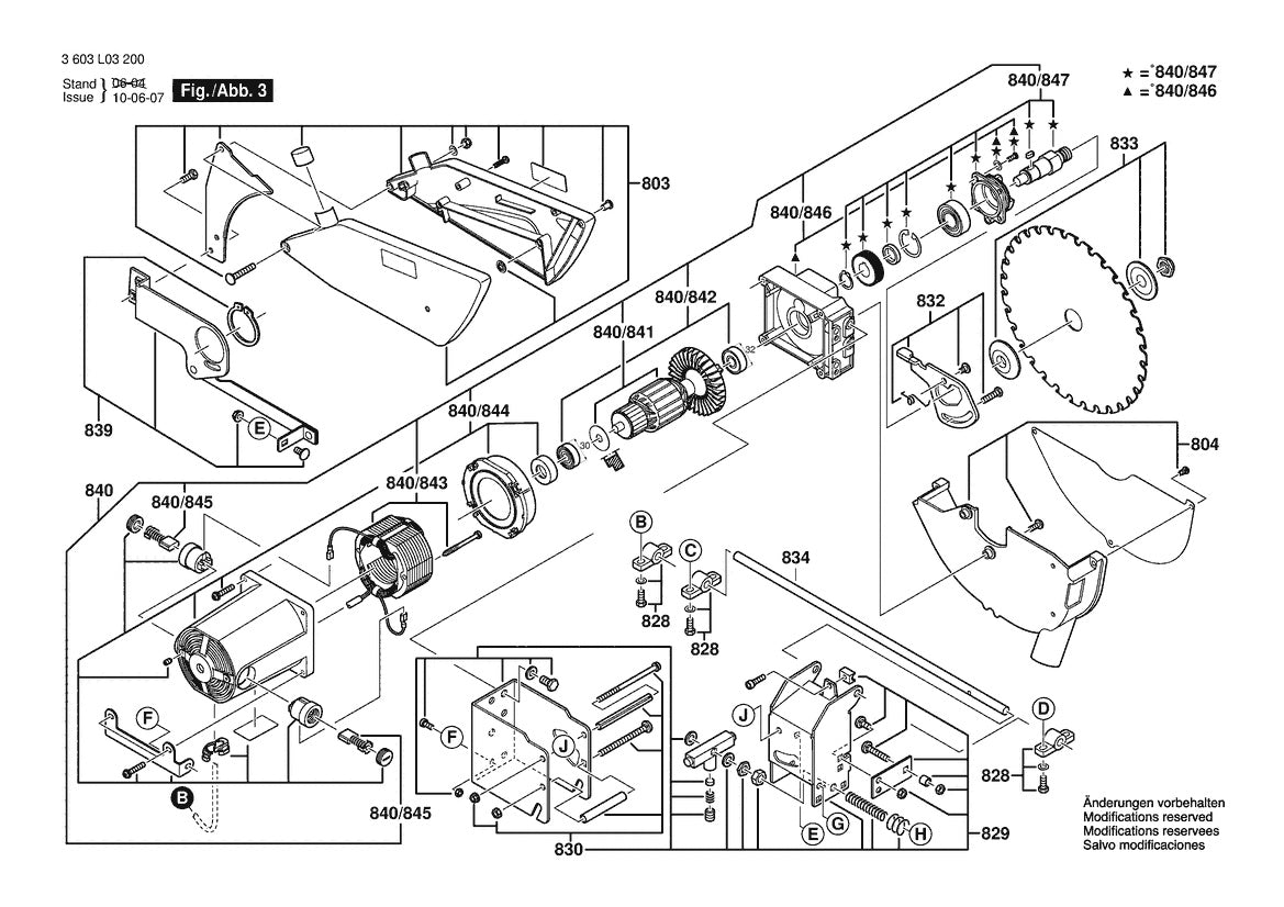 Vue éclatée Bosch PTS 10 T 3 603 L03 220 - page 3