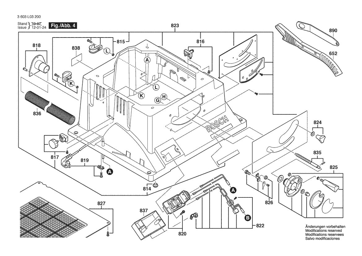 Vue éclatée Bosch PTS 10 3 603 L03 230 - page 4