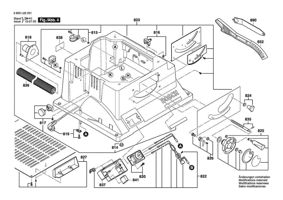 Vue éclatée Bosch PTS 10 3 603 L03 231 - page 4