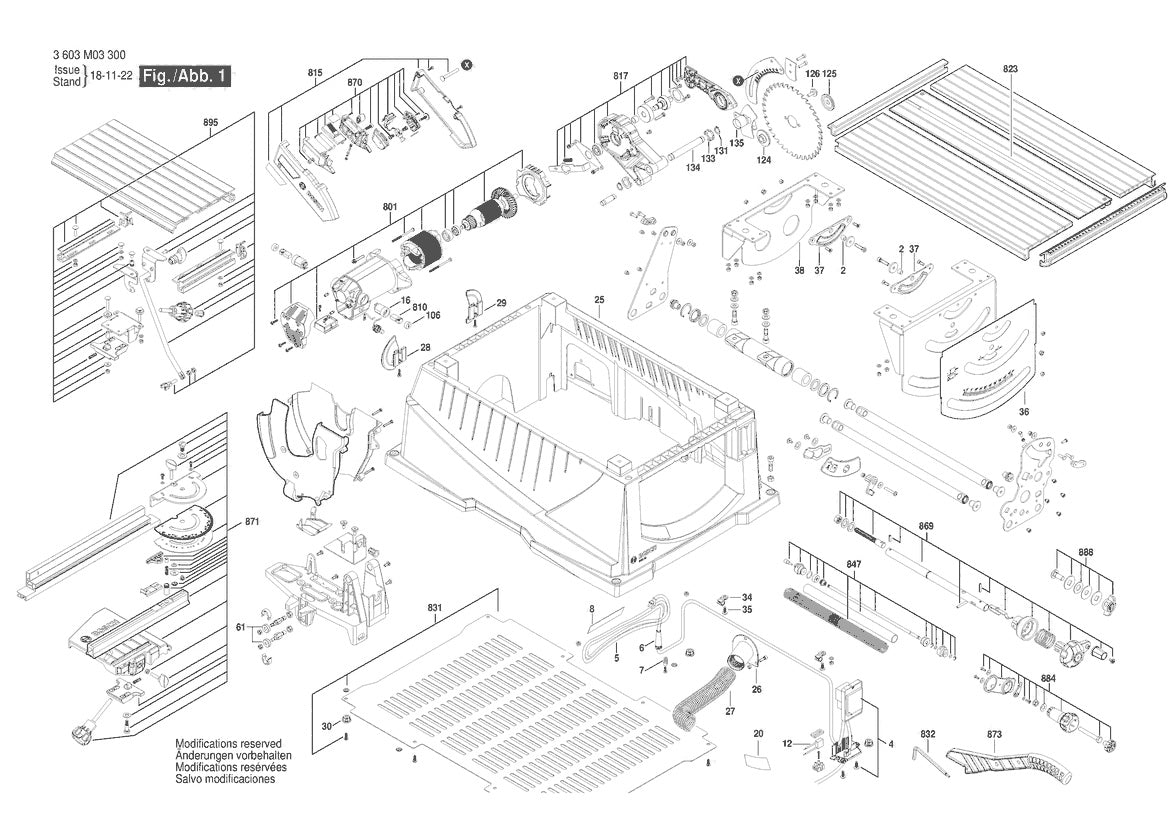 Vue éclatée Bosch PPS 7S 3 603 M03 300 - page 1