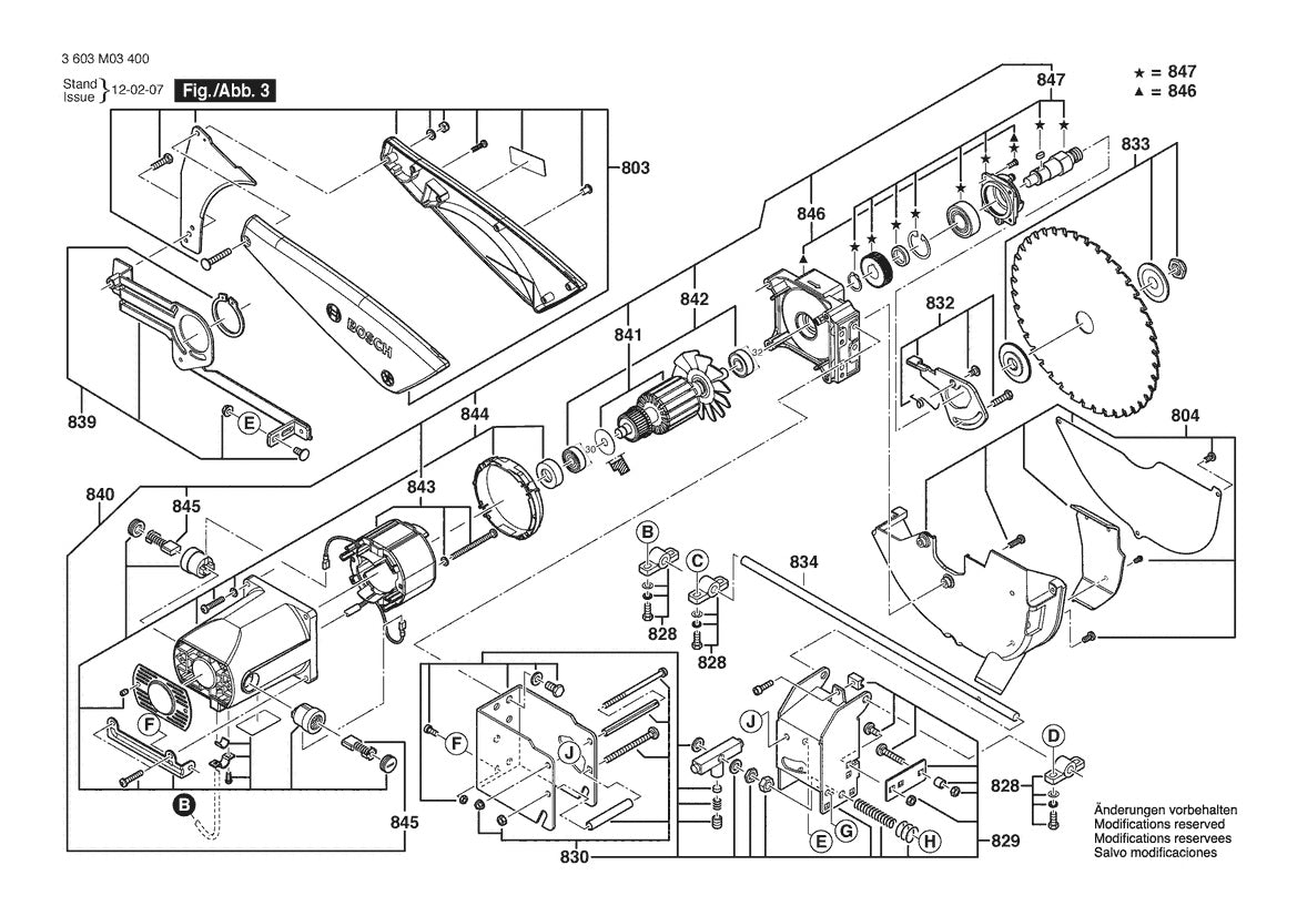 Vue éclatée Bosch PTS 10 T 3 603 M03 400 - page 3