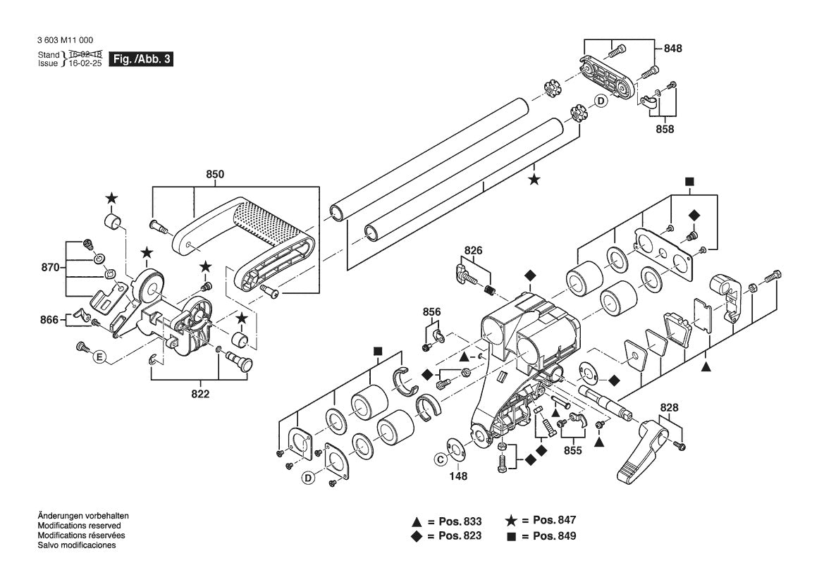 Vue éclatée Bosch PCM 8 SD 3 603 M11 000 - page 3
