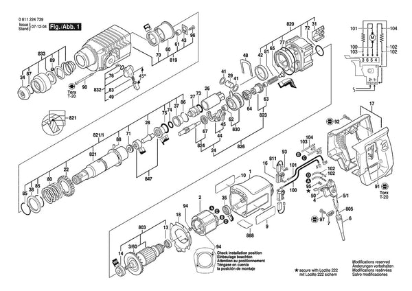 Vue éclatée Bosch 11224VSR 3 611 B24 739 - page 1