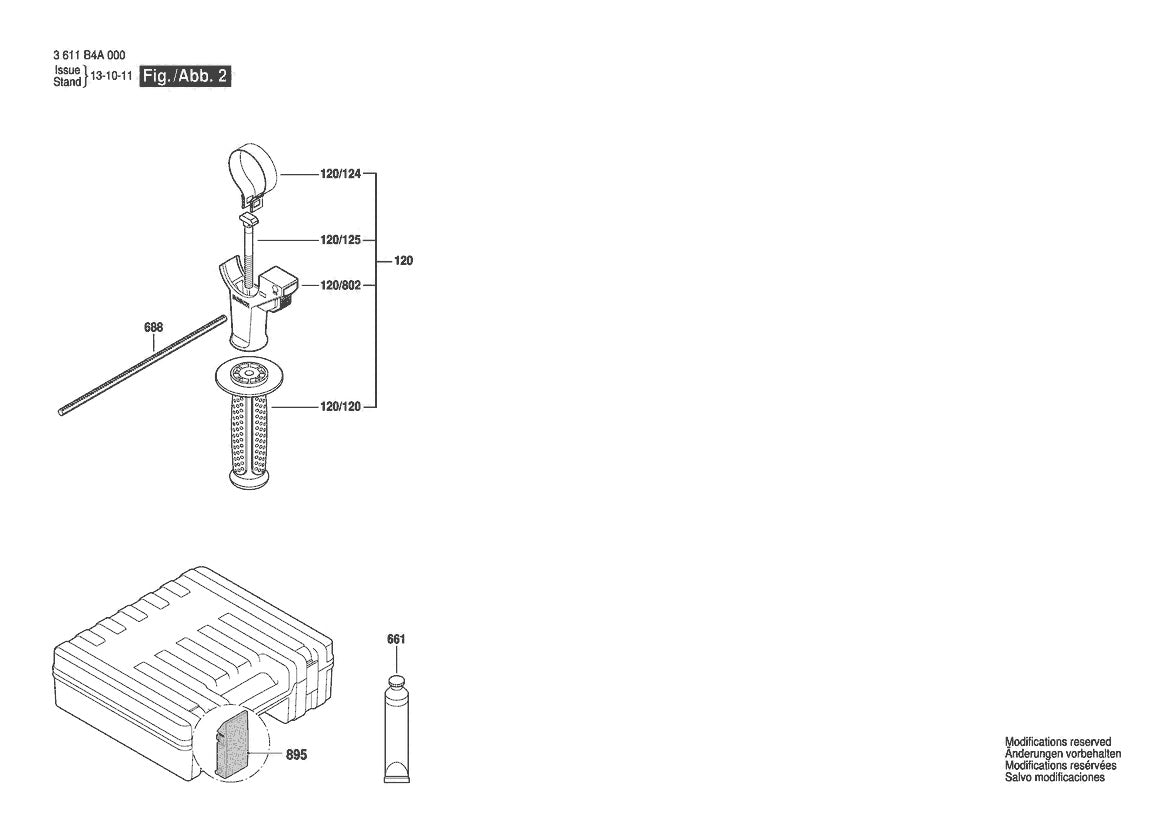 Vue éclatée Bosch GBH 3-28 DFR 3 611 B4A 000 - page 2