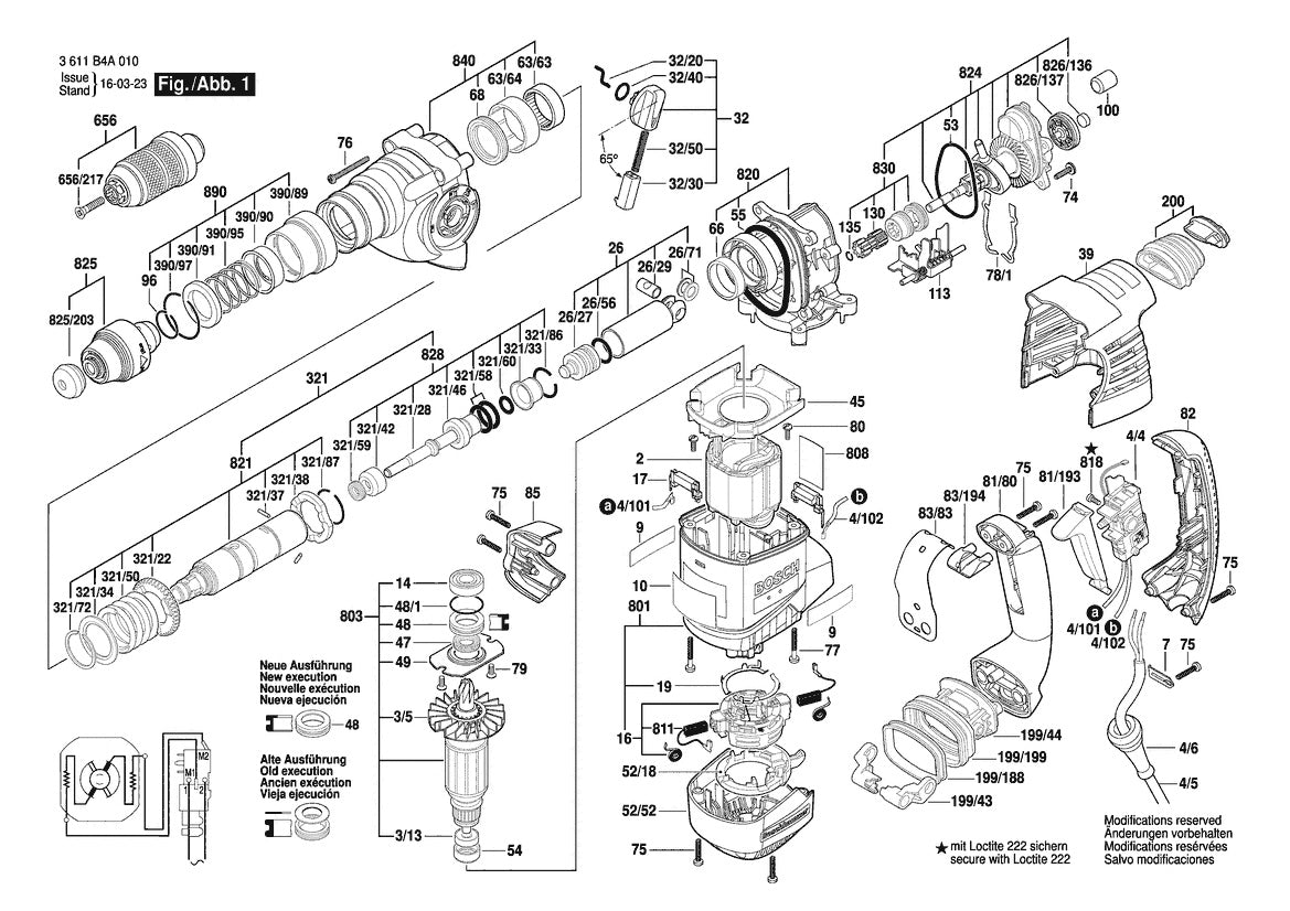 Vue éclatée Bosch RH328VCQ 3 611 B4A 010 - page 1