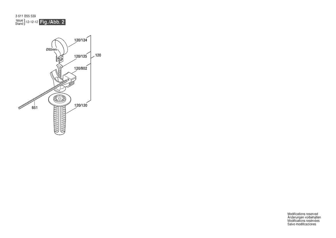 Vue éclatée Bosch 11255VSR 3 611 B55 539 - page 2