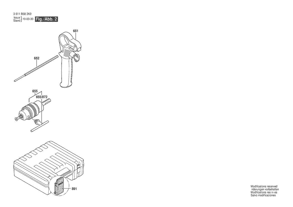 Vue éclatée Bosch GBH 2-18 E 3 611 B58 280 - page 2