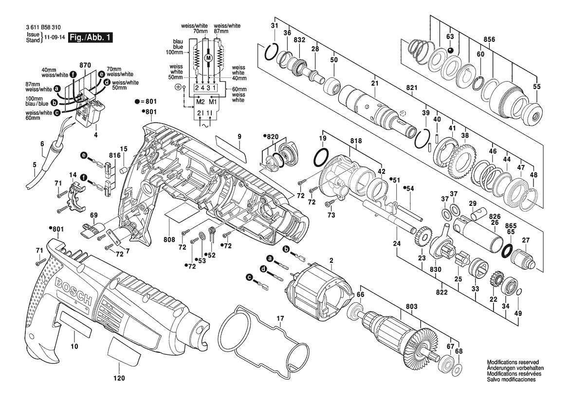Vue éclatée Bosch 11258VSR 3 611 B58 310 - page 1