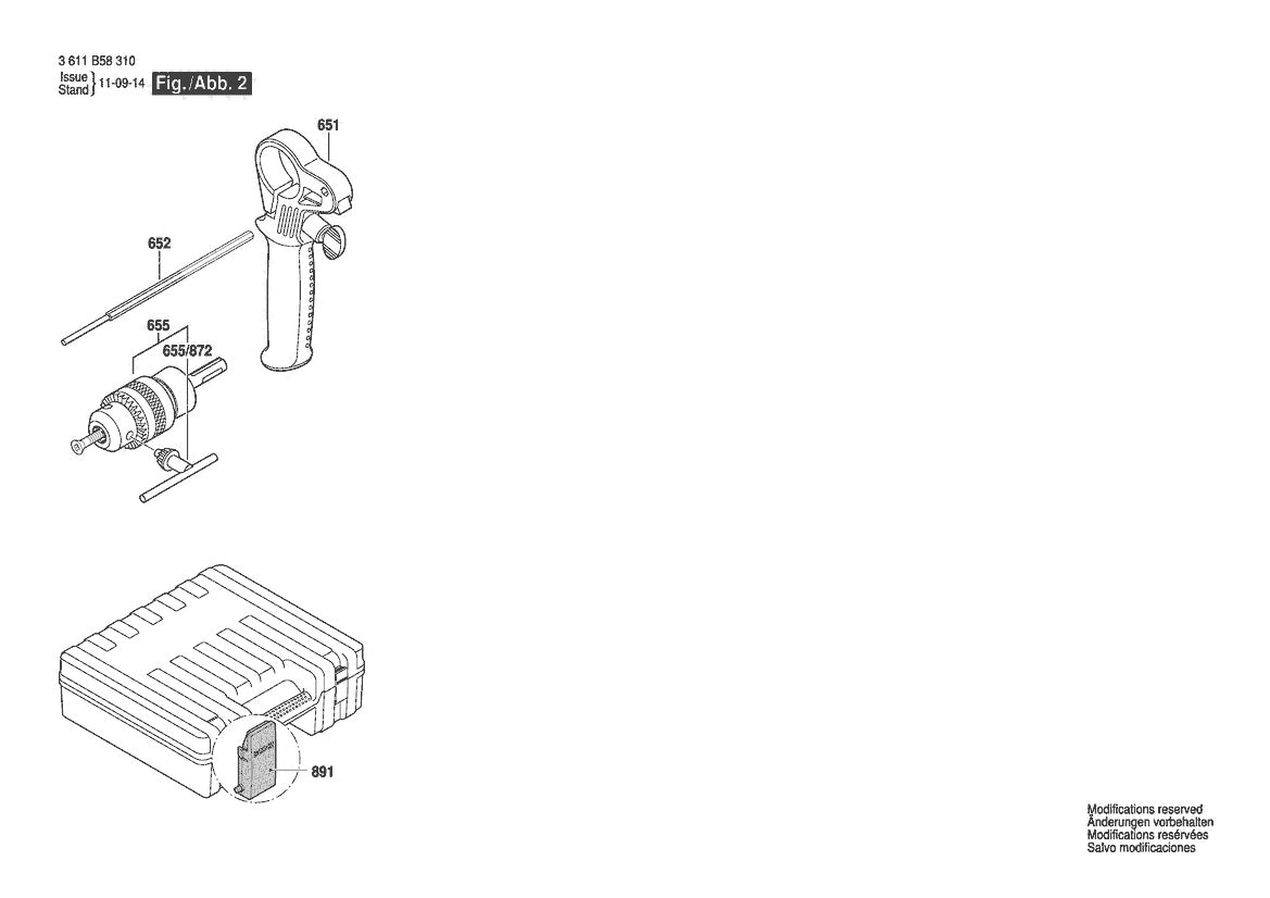 Vue éclatée Bosch 11258VSR 3 611 B58 310 - page 2