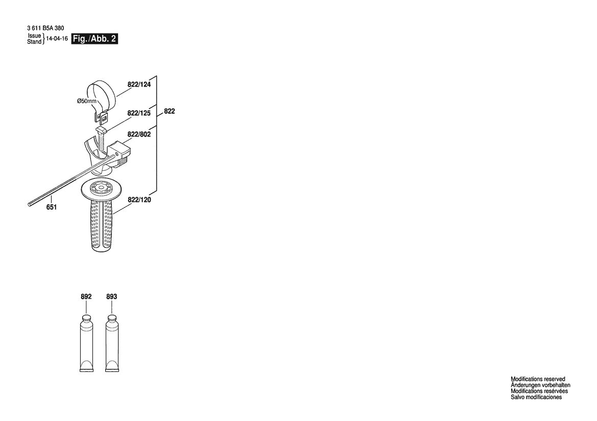 Vue éclatée Bosch GBH 2000 RE 3 611 B5A 382 - page 2