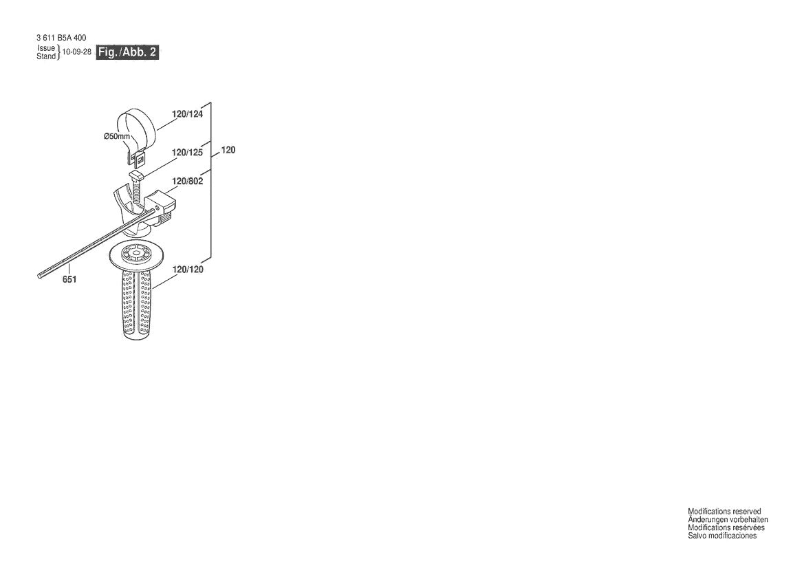 Vue éclatée Bosch GBH 2-20 D 3 611 B5A 400 - page 2