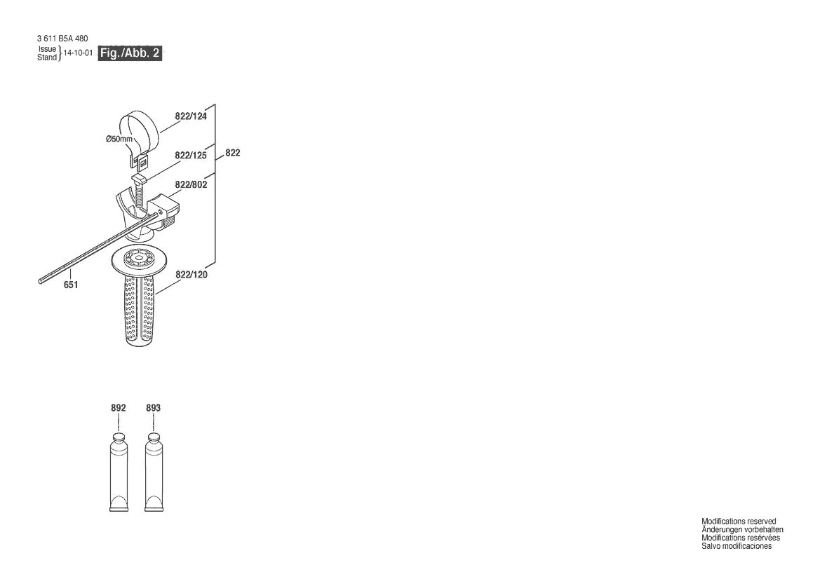 Vue éclatée Bosch GBH 2-20 DRE 3 611 B5A 480 - page 2