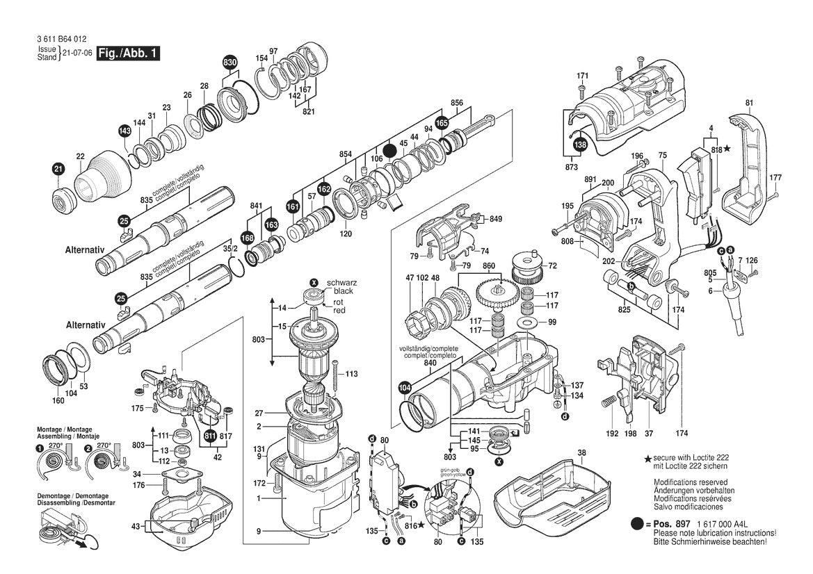 Vue éclatée Bosch 11264 EVS 3 611 B64 014 - page 1