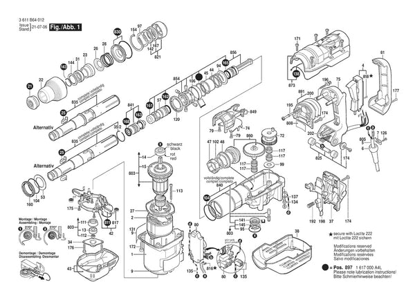 Vue éclatée Bosch 11264 EVS 3 611 B64 014 - page 1