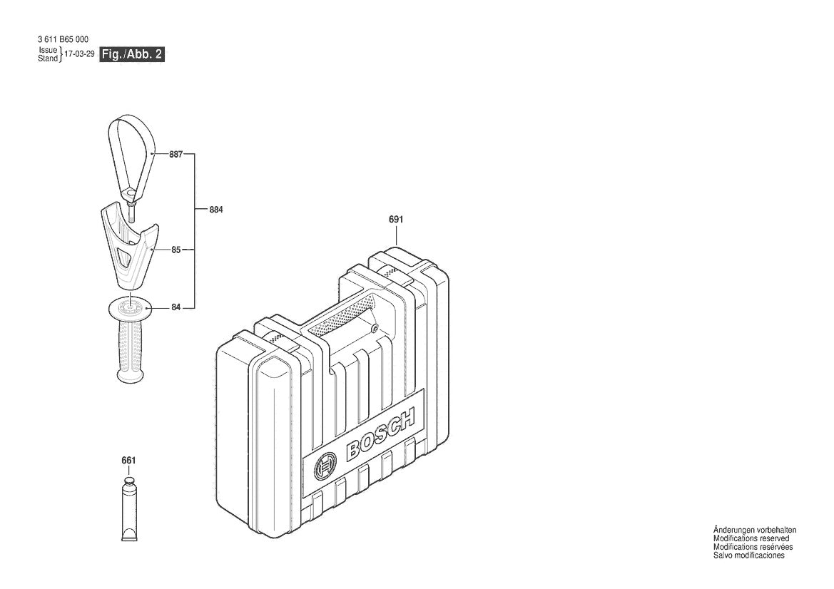 Vue éclatée Bosch GBH 8-45 DV 3 611 B65 000 - page 2