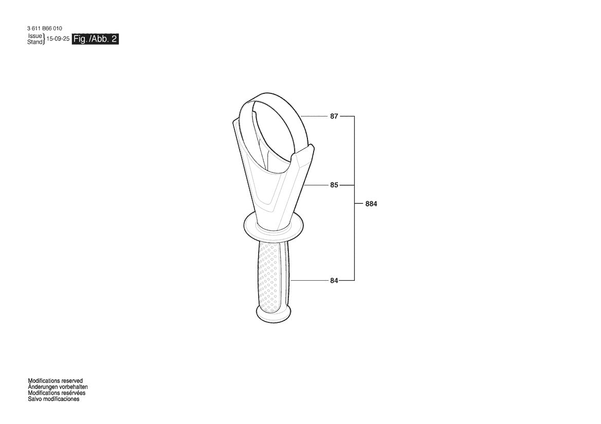 Vue éclatée Bosch RH1255VC 3 611 B66 010 - page 2