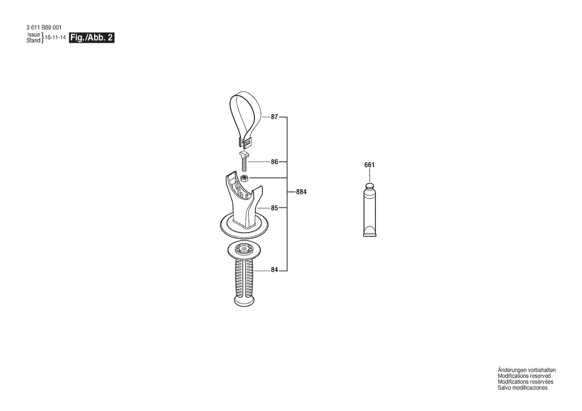 Vue éclatée Bosch GBH 5-40 D 3 611 B69 030 - page 2