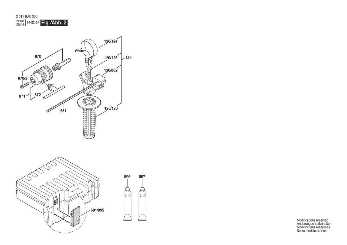 Vue éclatée Bosch GBH 2-24D 3 611 BA0 000 - page 2