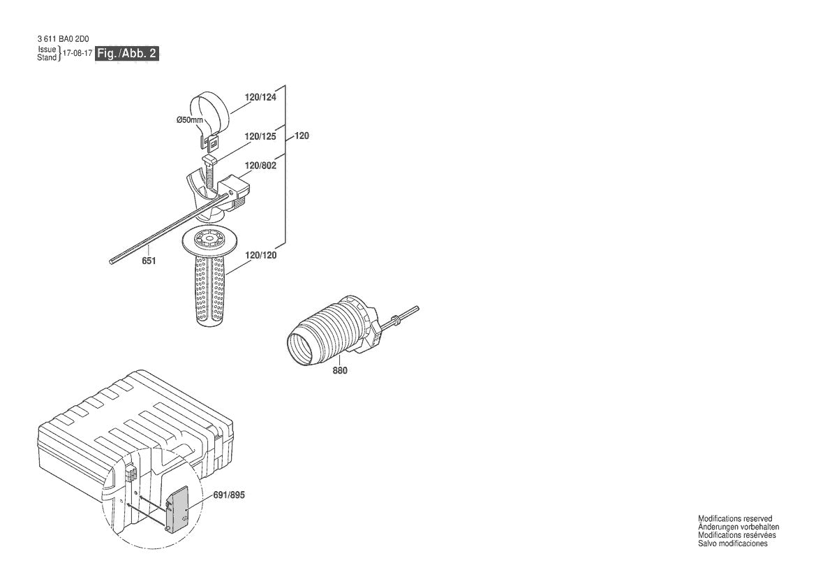 Vue éclatée Bosch GBH2-24 D 3 611 BA0 2D0 - page 2