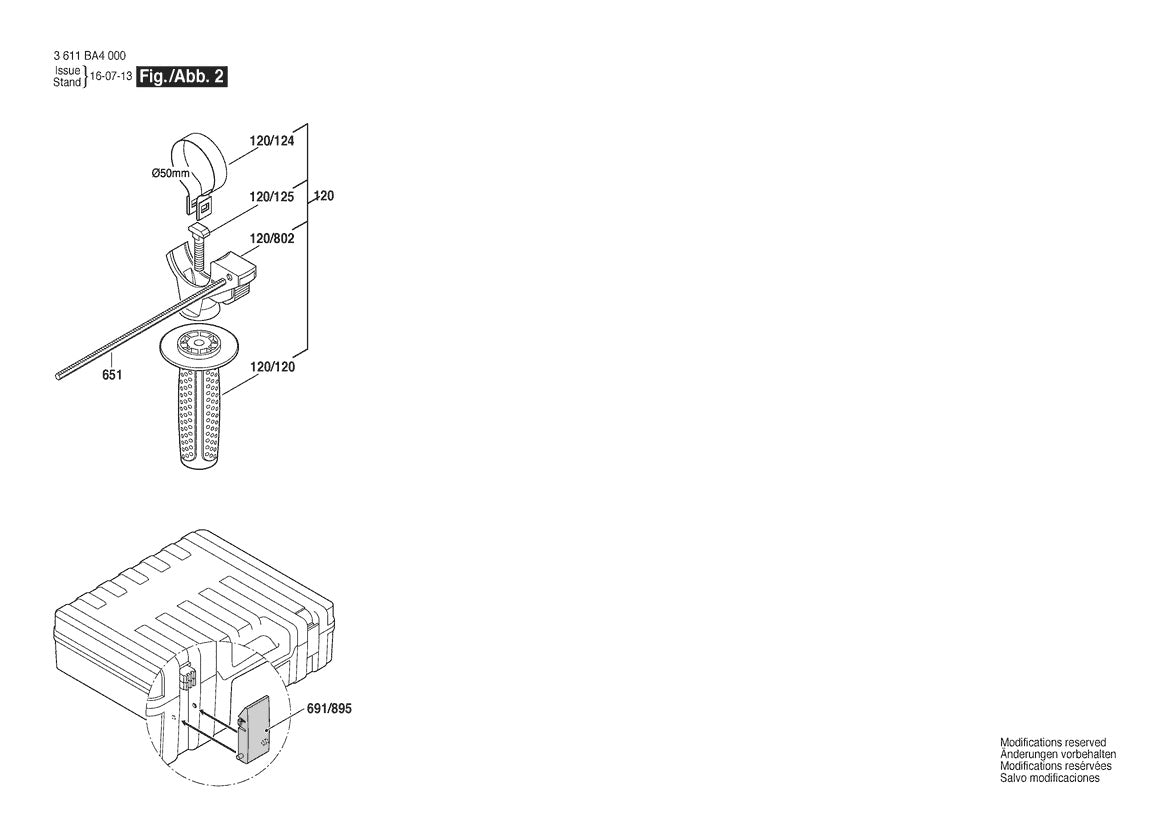 Vue éclatée Bosch GBH 2-26 F 3 611 BA4 030 - page 2