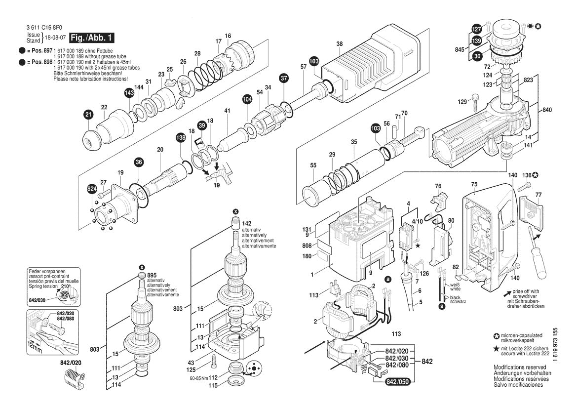 Vue éclatée Bosch 11316EVS 3 611 C16 810 - page 1