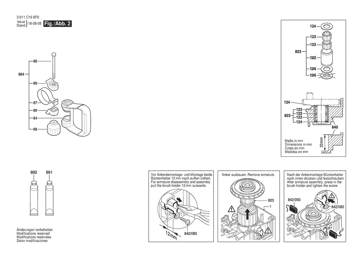 Vue éclatée Bosch 11316EVS 3 611 C16 810 - page 2
