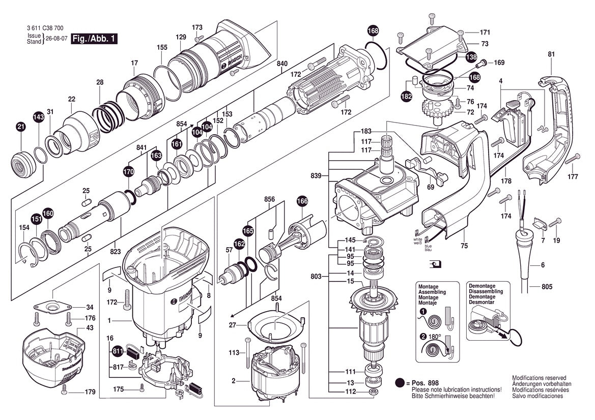 Vue éclatée Bosch GSH 5 3 611 C38 770 - page 1