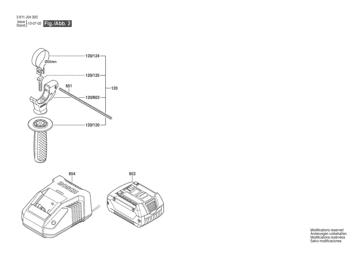 Vue éclatée Bosch GBH 18 V-LI 3 611 J04 300 - page 2