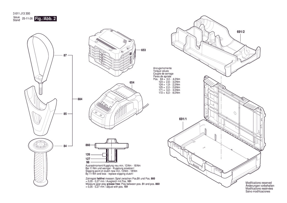Vue éclatée Bosch EXBH18V-45 3 611 J13 300 - page 2