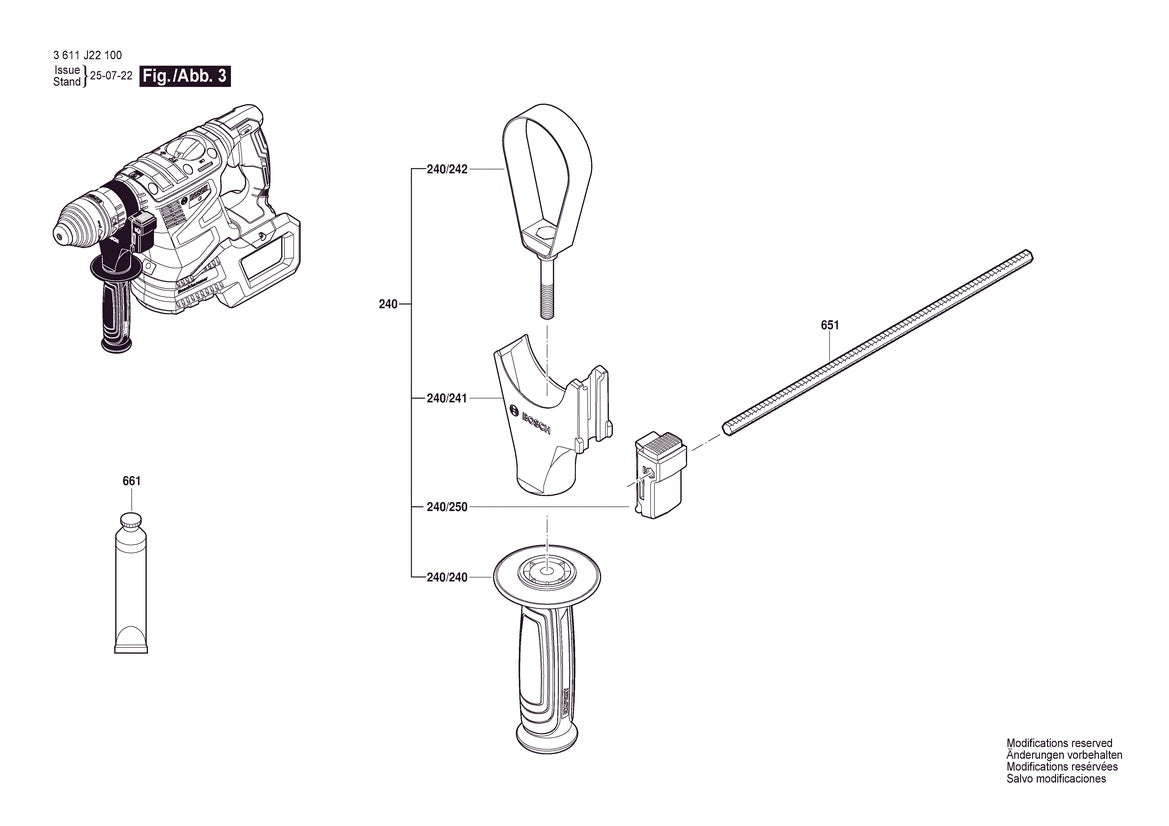 Vue éclatée Bosch EXBH18V-32F 3 611 J22 100 - page 3