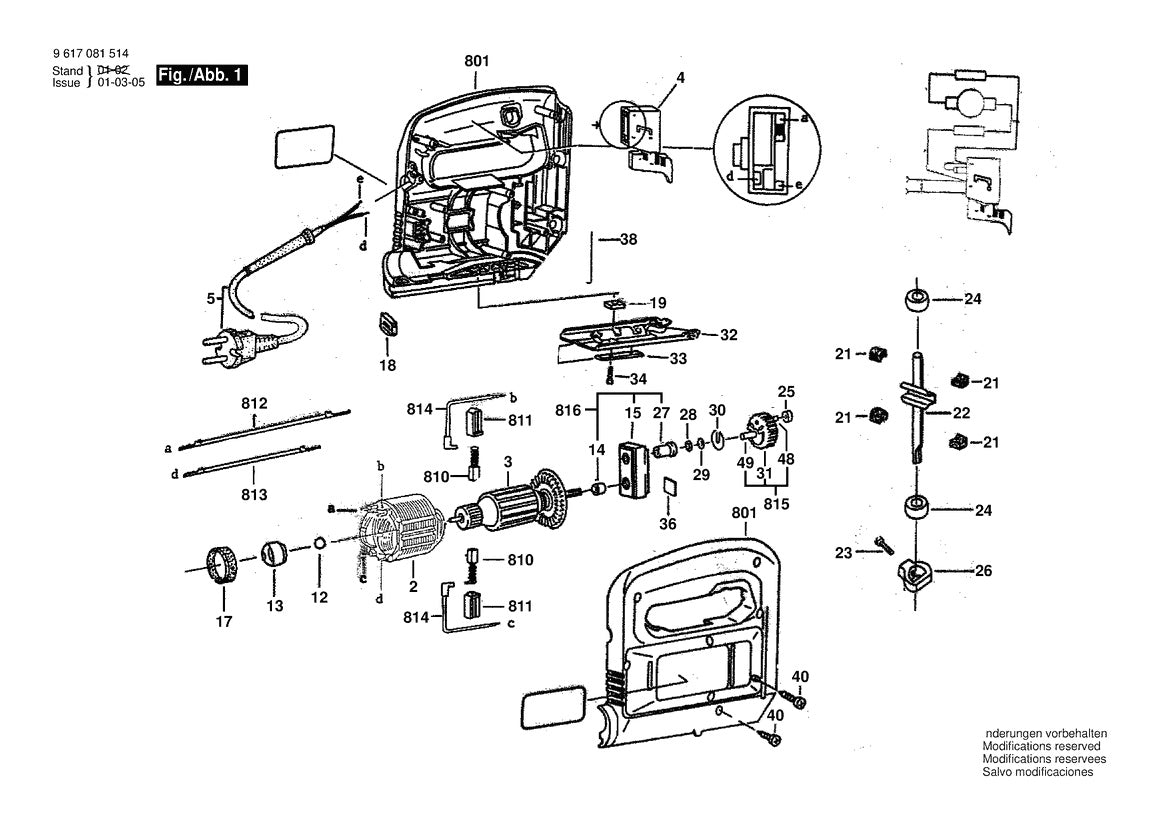 Vue éclatée Bosch TICO SH513 9 617 084 513 - page 1