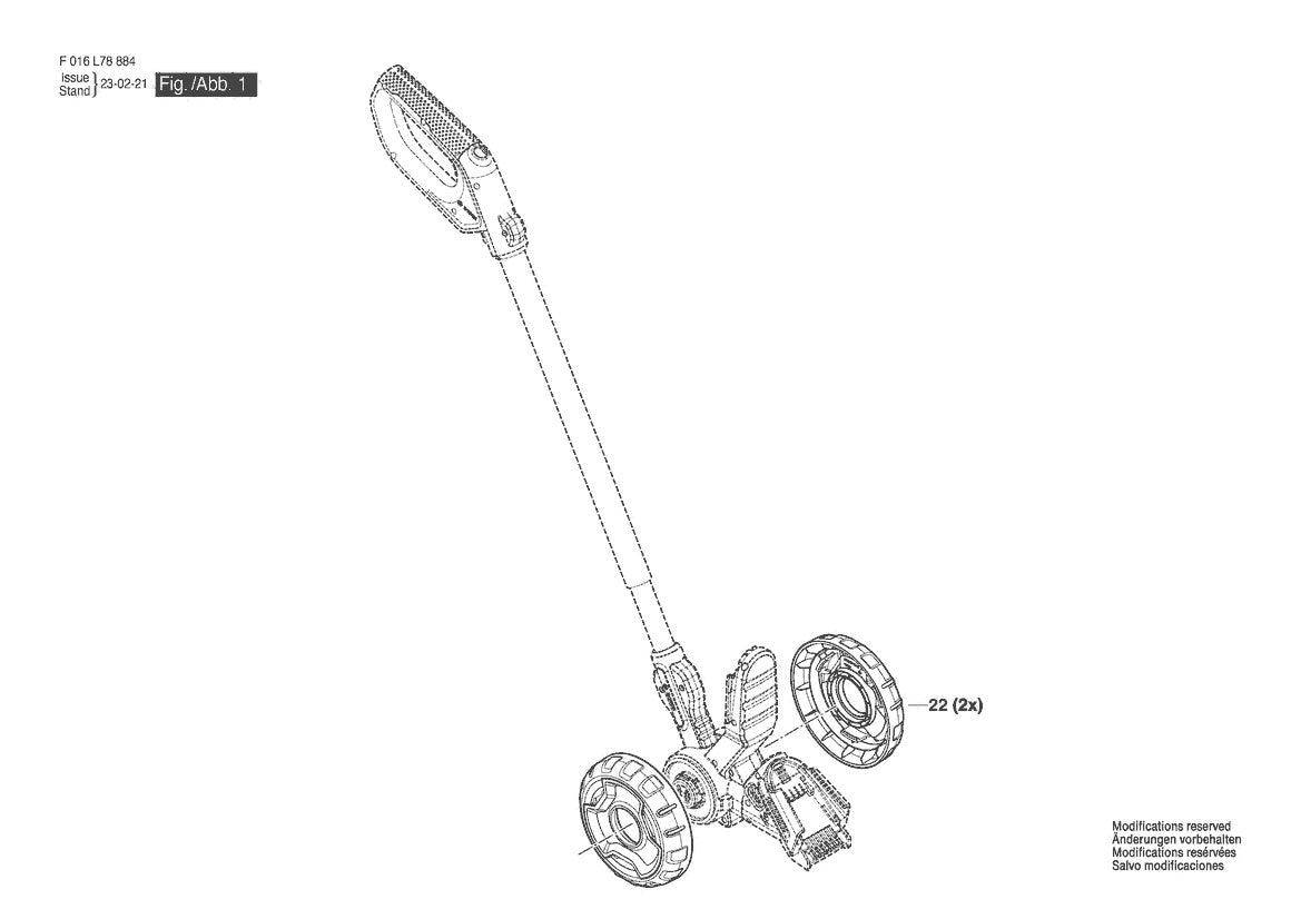 Vue éclatée Bosch Adv-shear 18V-10 Pole F 016 L78 884 - page 1