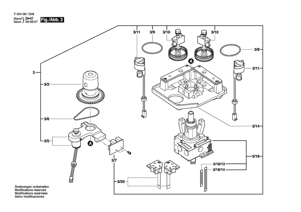 Vue éclatée Bosch 57-LM400-3 F 034 061 D08 - page 2