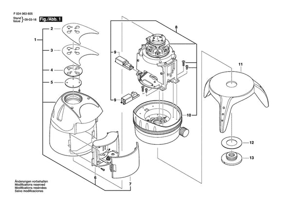 Vue éclatée Bosch 58-LM54 F 034 063 60H - page 1