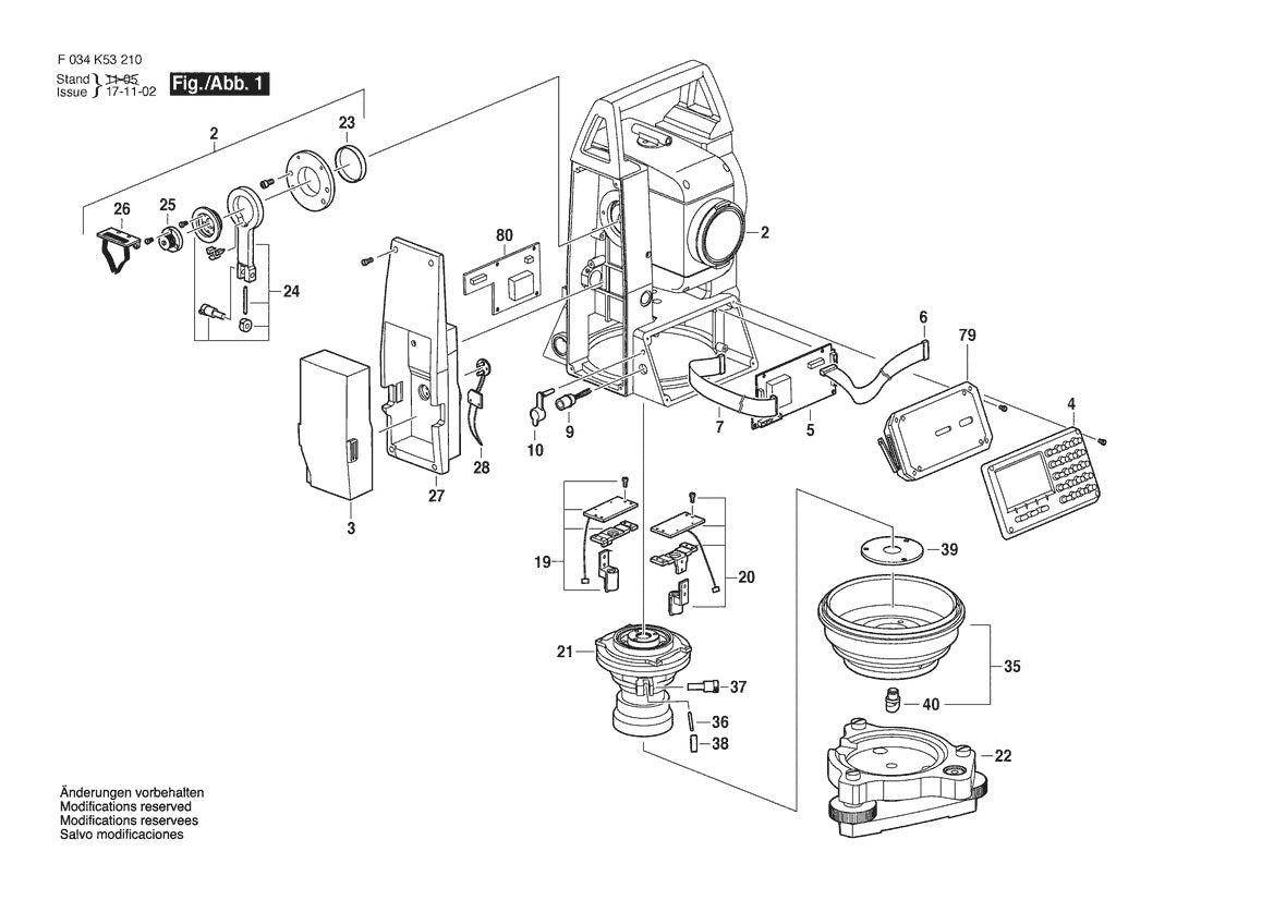 Vue éclatée Bosch CST302R F 034 K53 2N0 - page 1