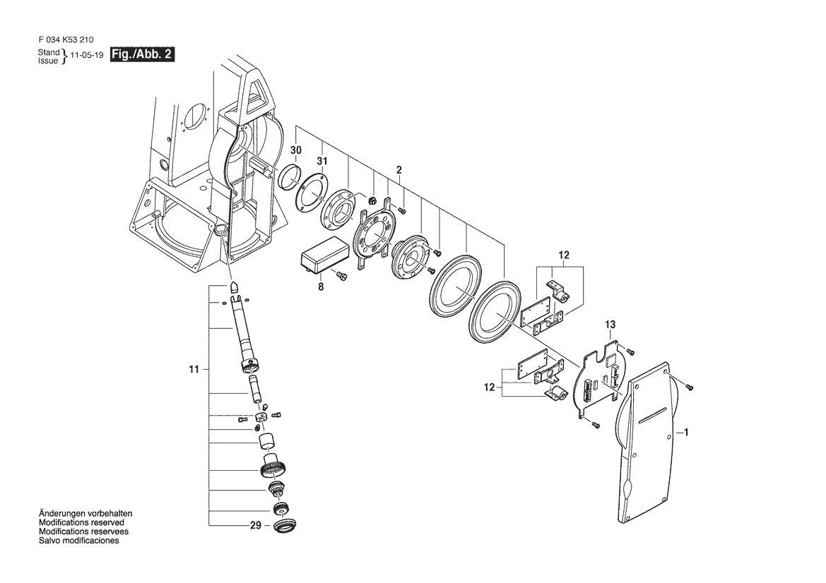 Vue éclatée Bosch CST302R F 034 K53 2N0 - page 2