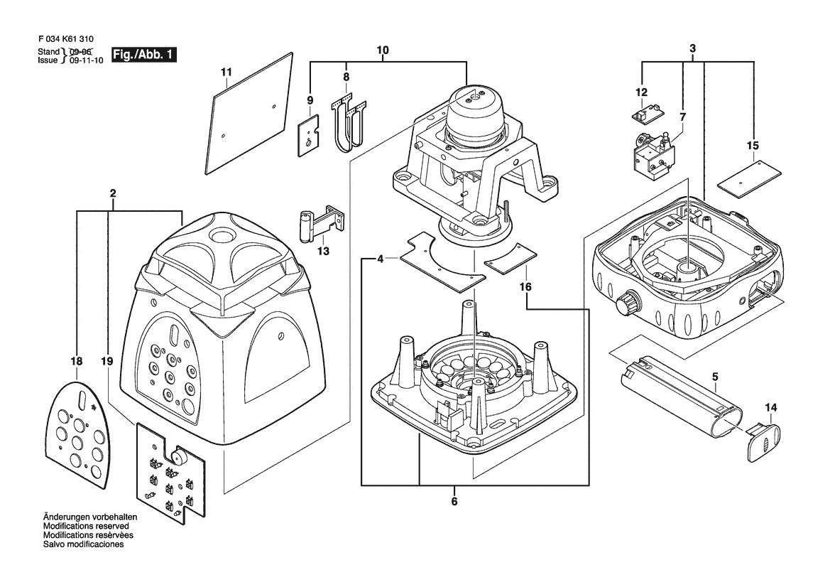 Vue éclatée Bosch LM1000 F 034 K61 210 - page 1