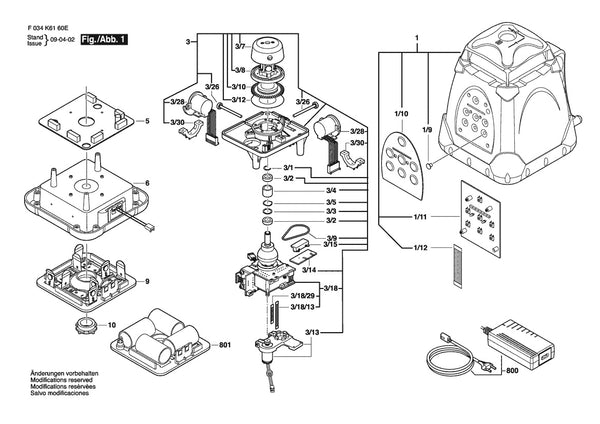 Vue éclatée Bosch 3150 G F 034 K61 60J - page 1