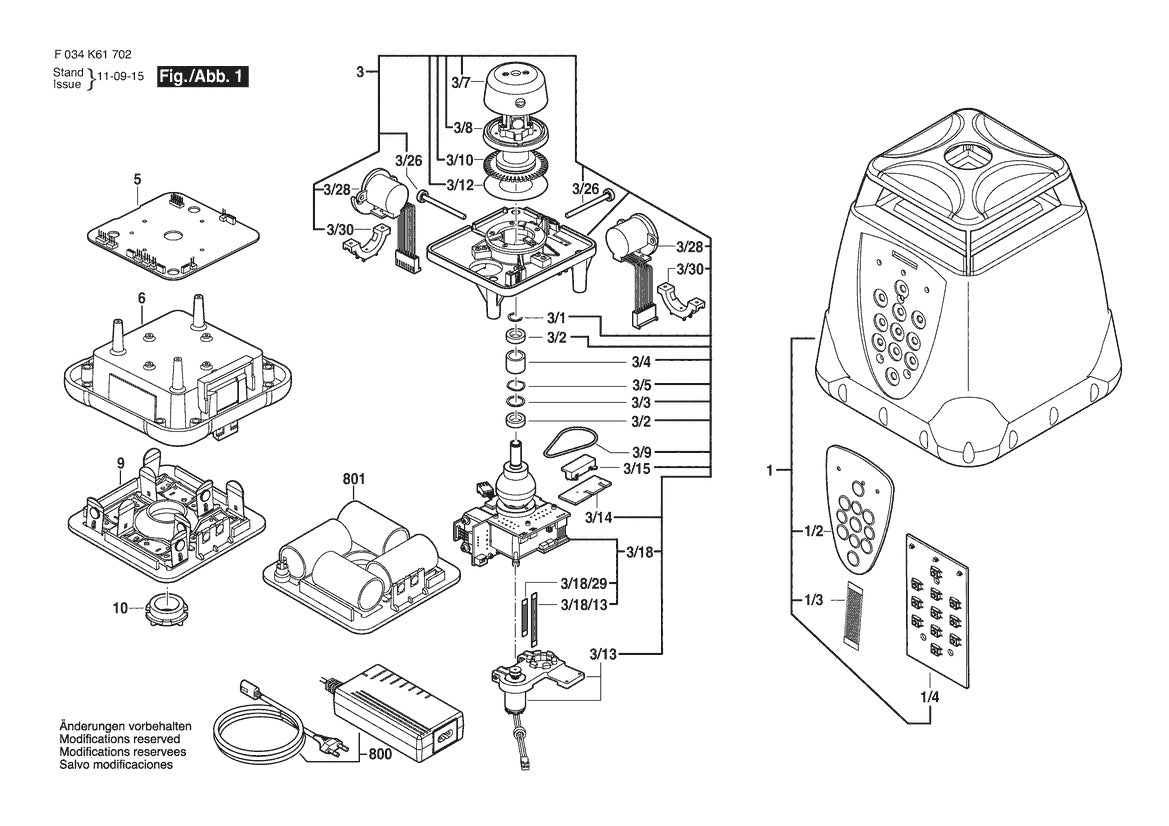 Vue éclatée Bosch LMH 600 F 034 K61 702 - page 1