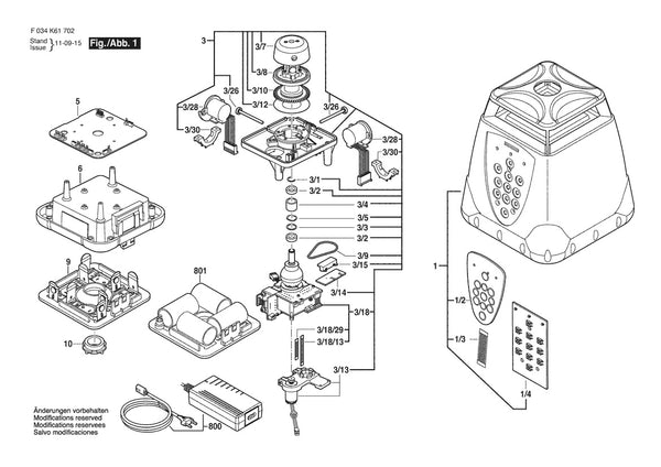 Vue éclatée Bosch LMH 600 F 034 K61 702 - page 1