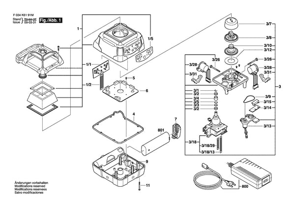 Vue éclatée Bosch LM800 F 034 K61 91M - page 1