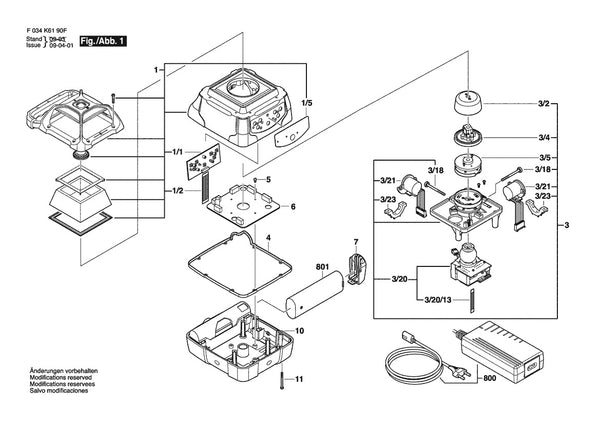 Vue éclatée Bosch LM800GR F 034 K61 9NG - page 1